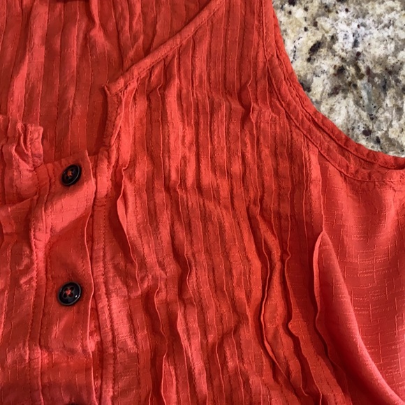 MaEVe dark orange rayon button tank - Picture 5 of 7